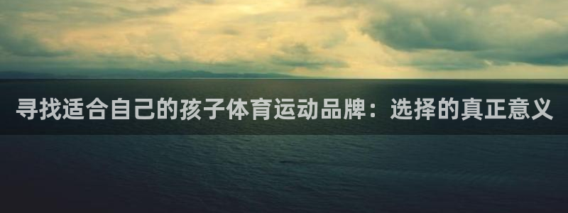77体育官网：寻找适合自己的孩子体育运动品牌：选择的真正意义